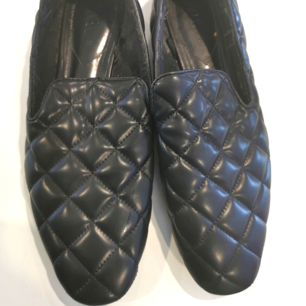 Black Quilted Loafers